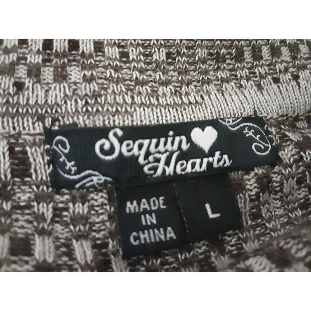 Sequin Hearts Sweater Dress Juniors' Girls Ladies L Short Sleeve Brown Cowl Neck - Picture 5 of 5